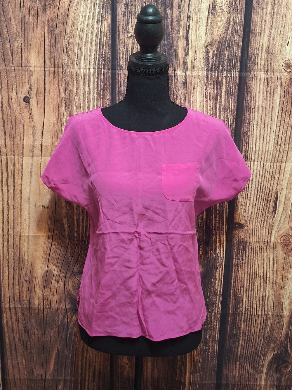 Lilly Pulitzer Short-Sleeve Pocket Blouse - Bright Pink Womens Size Xs.